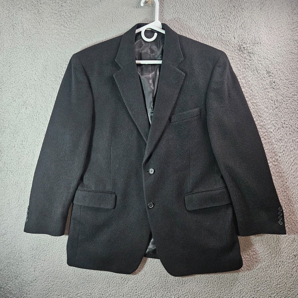 Jos A Bank 42R Camel Hair Suib Blazer Jacket Sport Coat‎ Men 2-Button Black